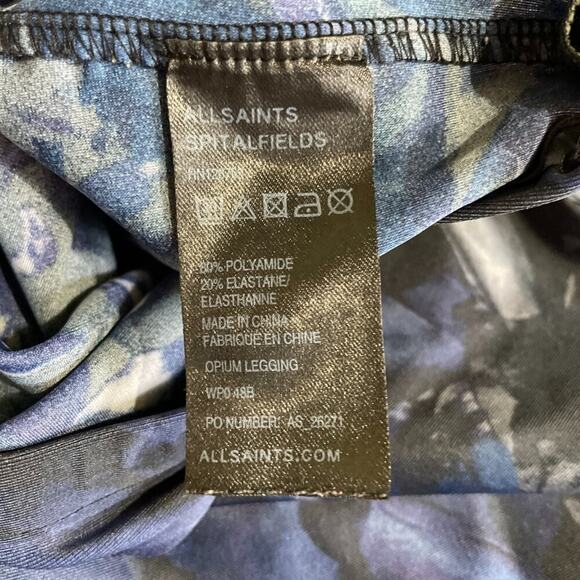 Allsaints Leggings Womens 6 Opium True Cobalt Blue and Black - Picture 7 of 11